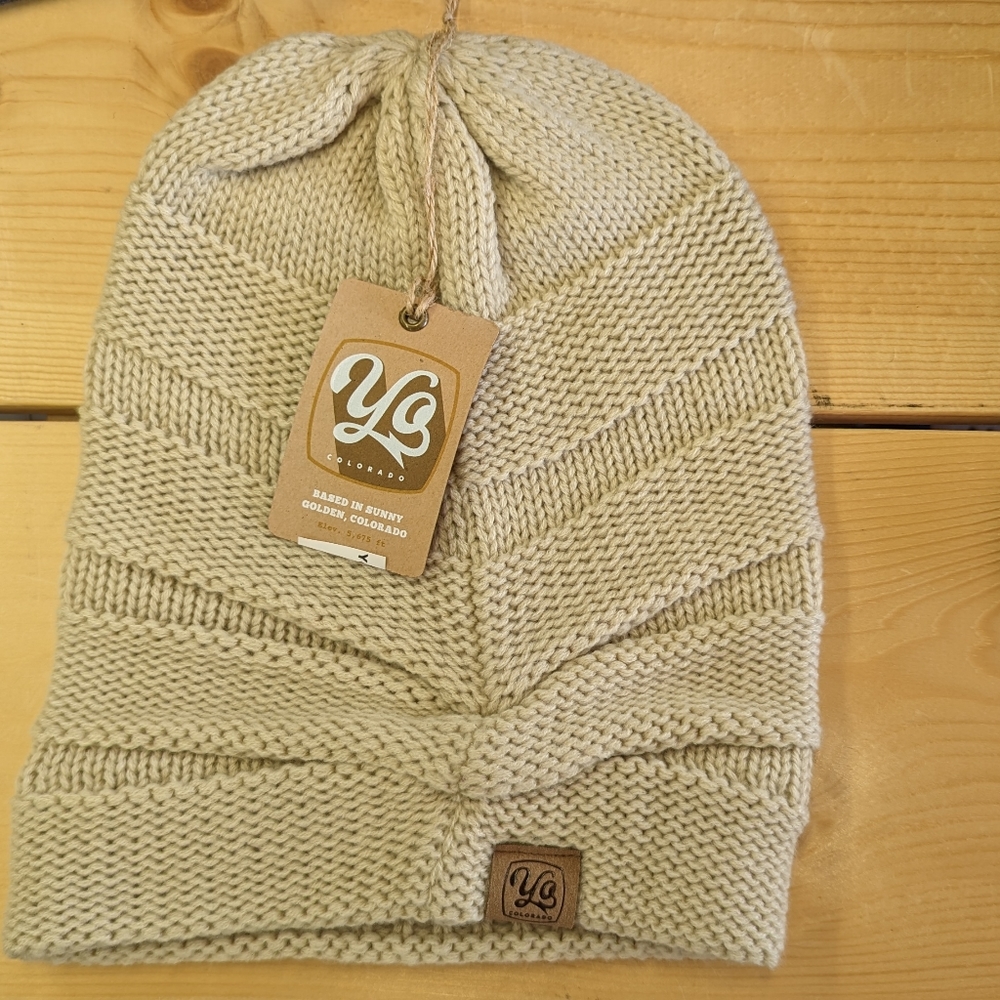Yo Colorado Women's Drift Slouch Beanie cream NWT - Picture 2 of 5